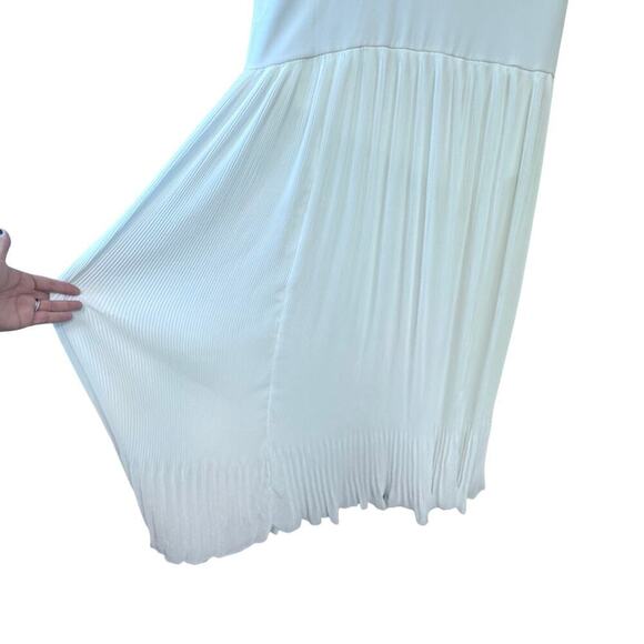 New Veronica Beard Lilliana Plisse Pleated Halter Wite Maxi Dress Bridal Sz 4 - Picture 13 of 15